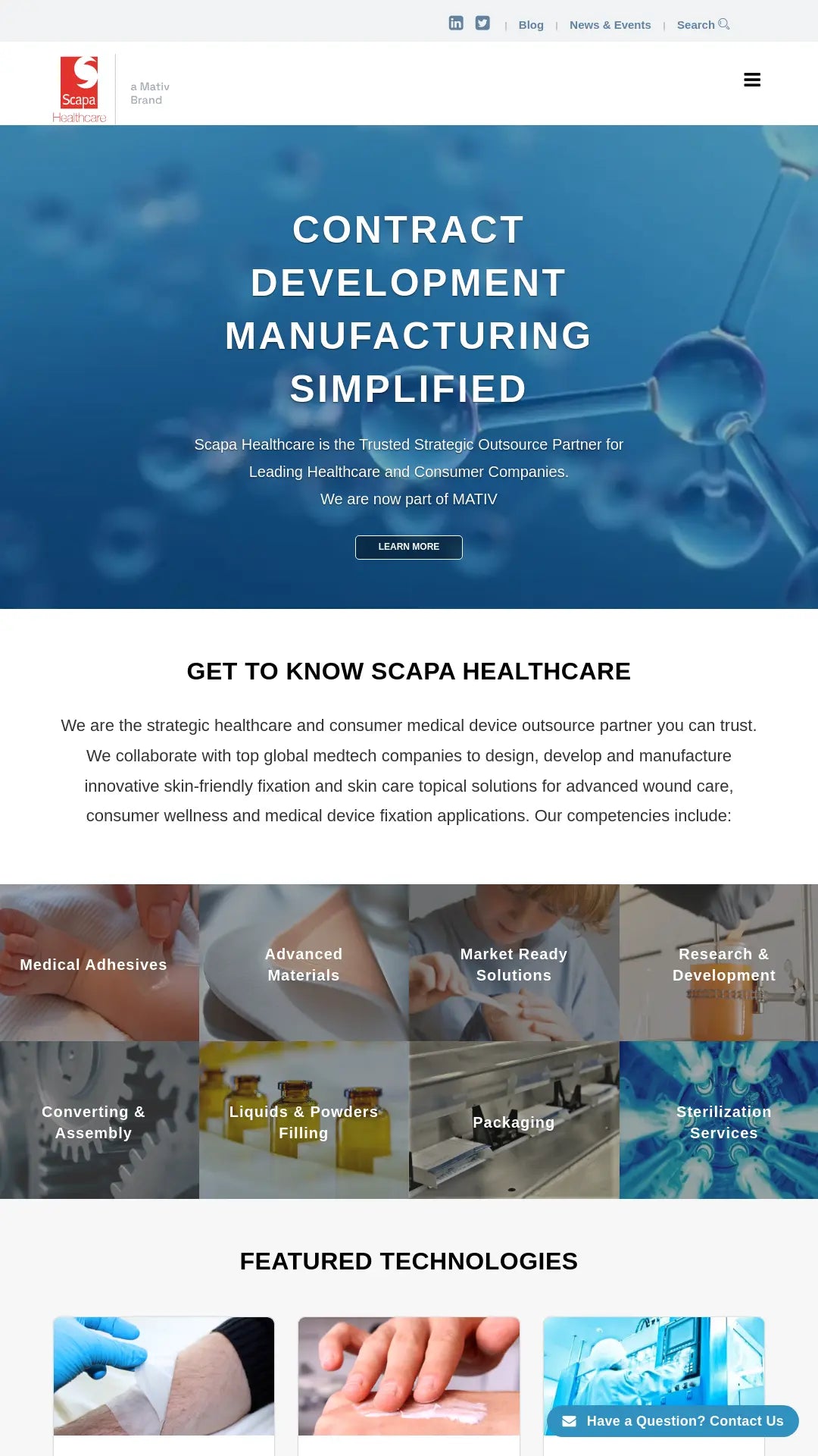 Screenshot: the Scapa Healthcare website.