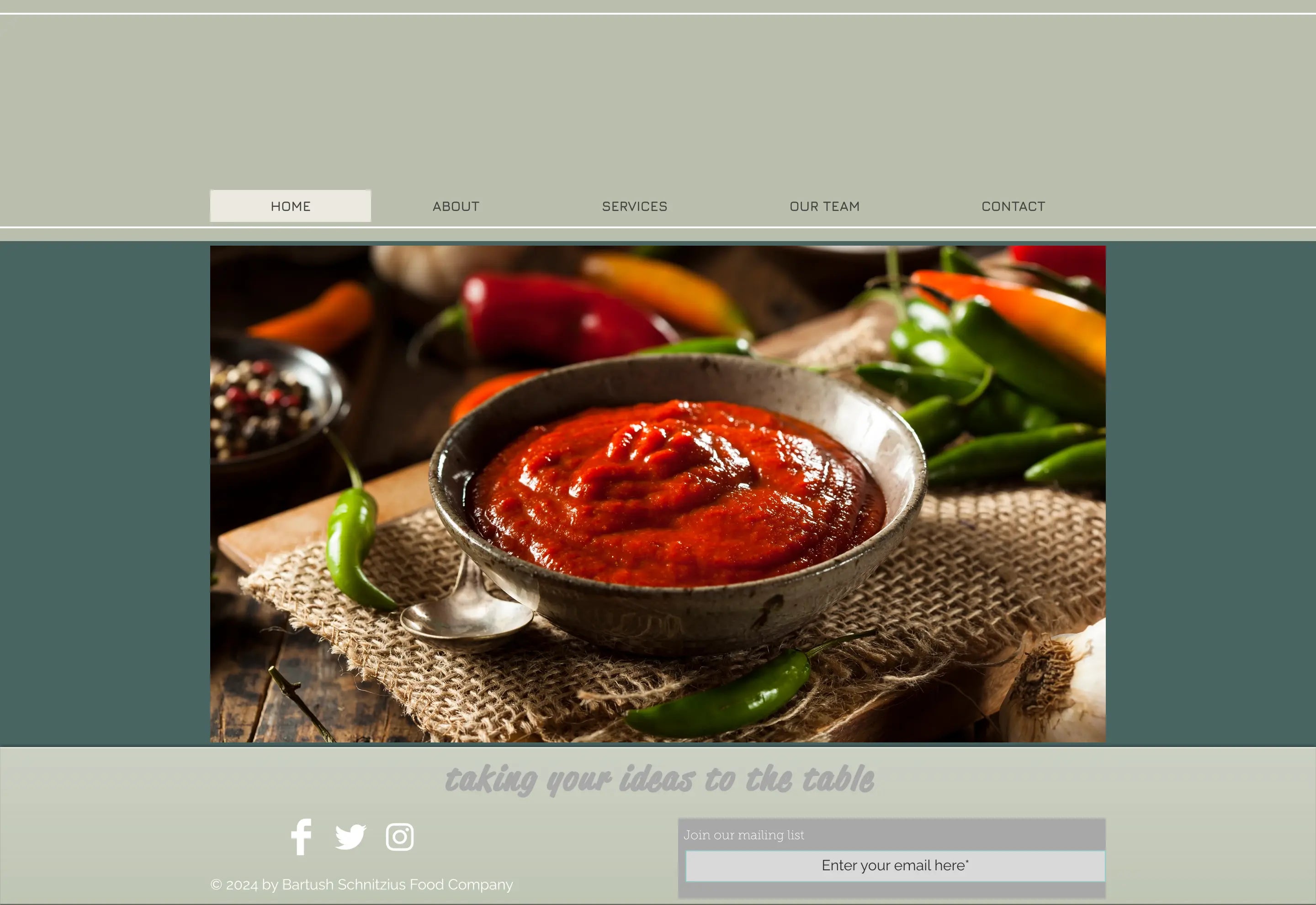 Screenshot: the Bartush Foods website.