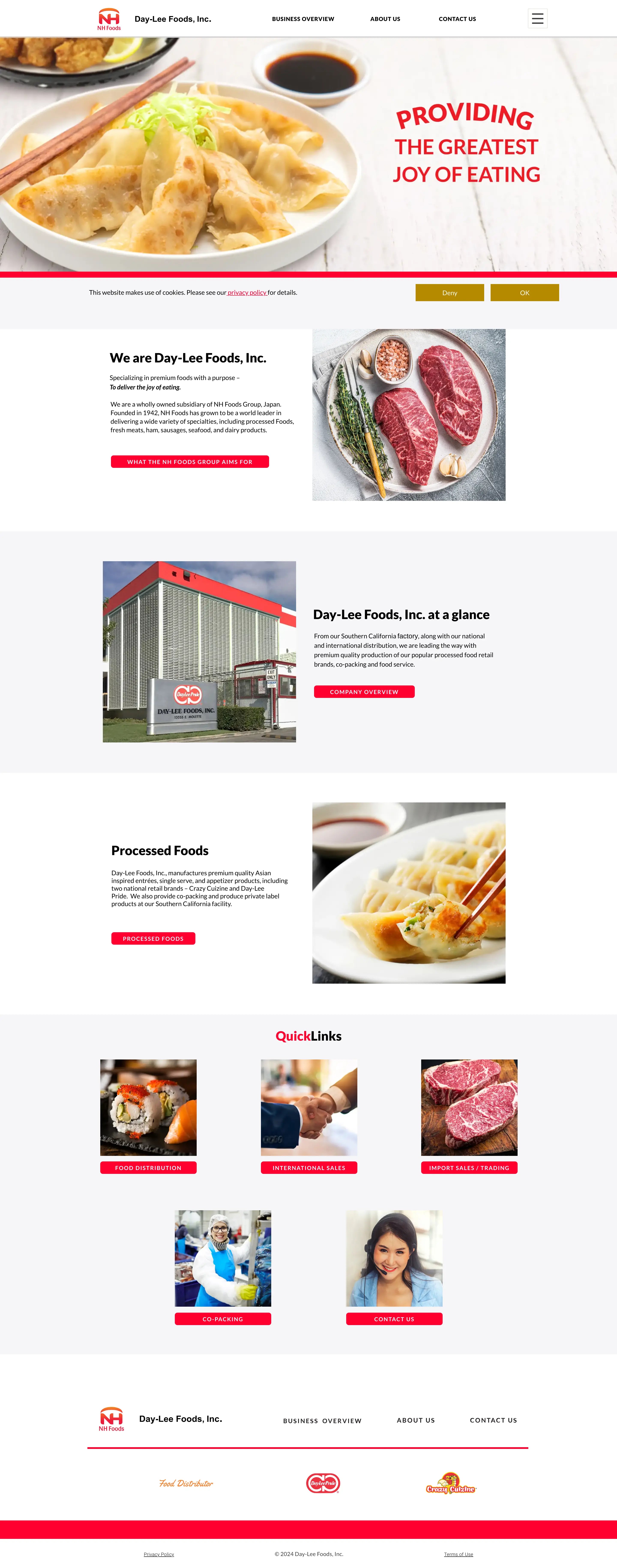 Screenshot: the Day-Lee Foods Inc. website.