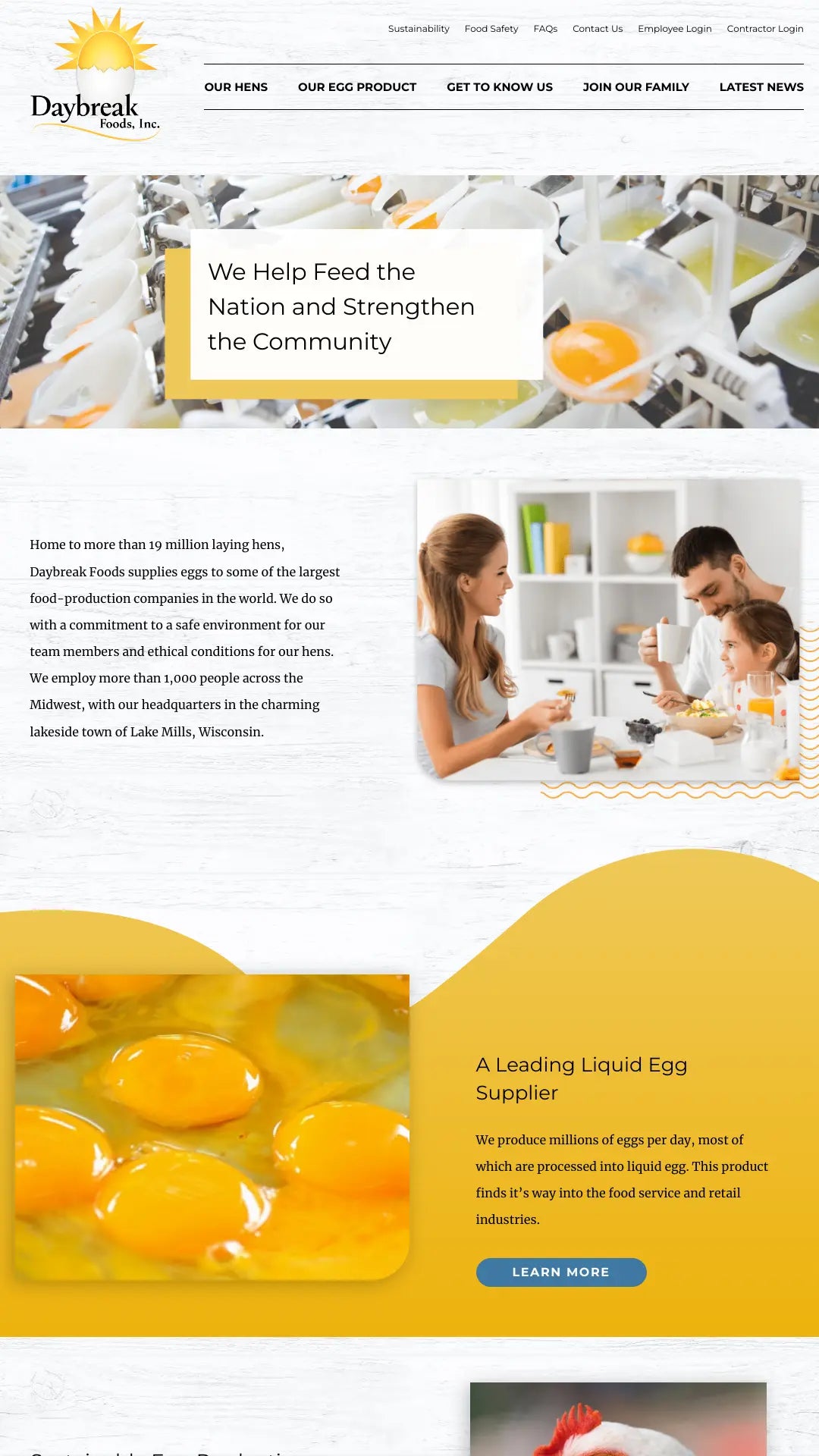 Screenshot: the Daybreak Foods, Inc. website.