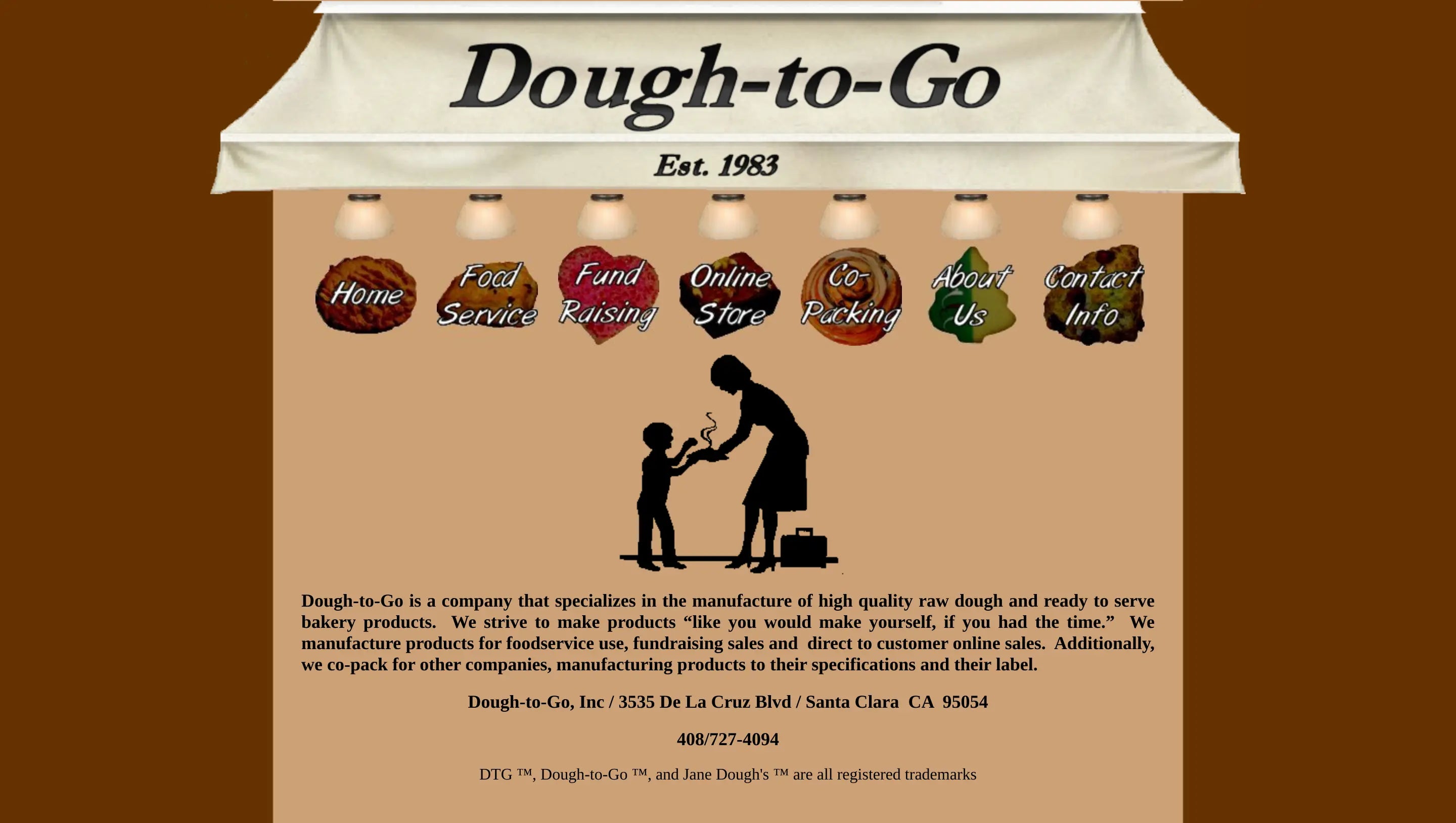 Screenshot: the Dough to Go Inc website.