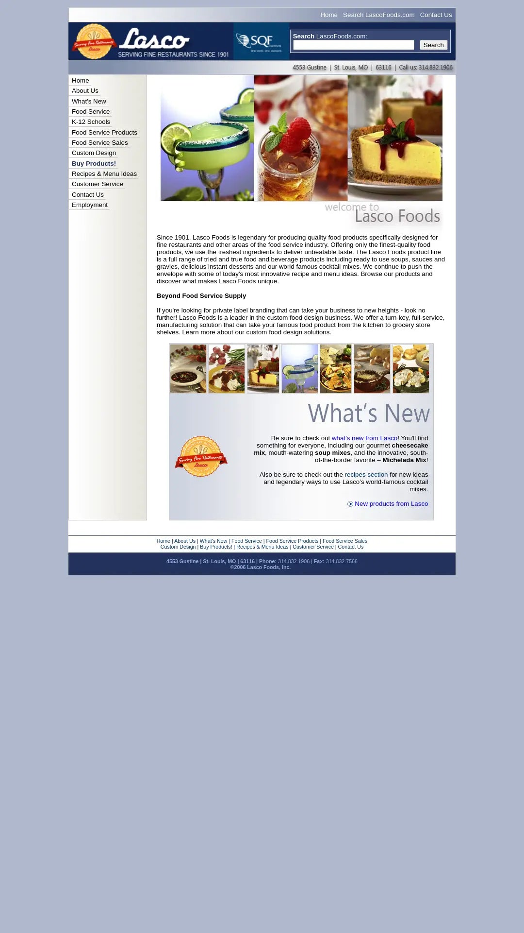 Screenshot: the Lasco Foods Inc. website.