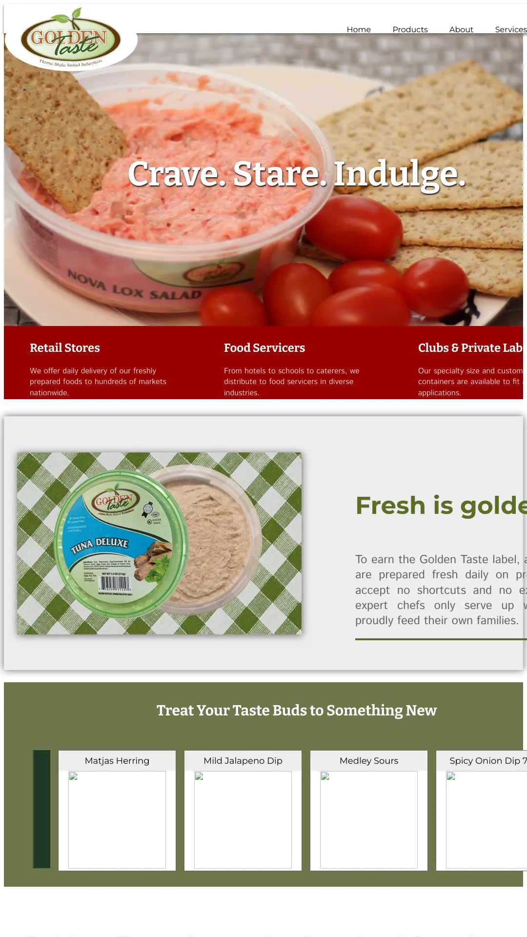 Screenshot: the Golden Taste website.