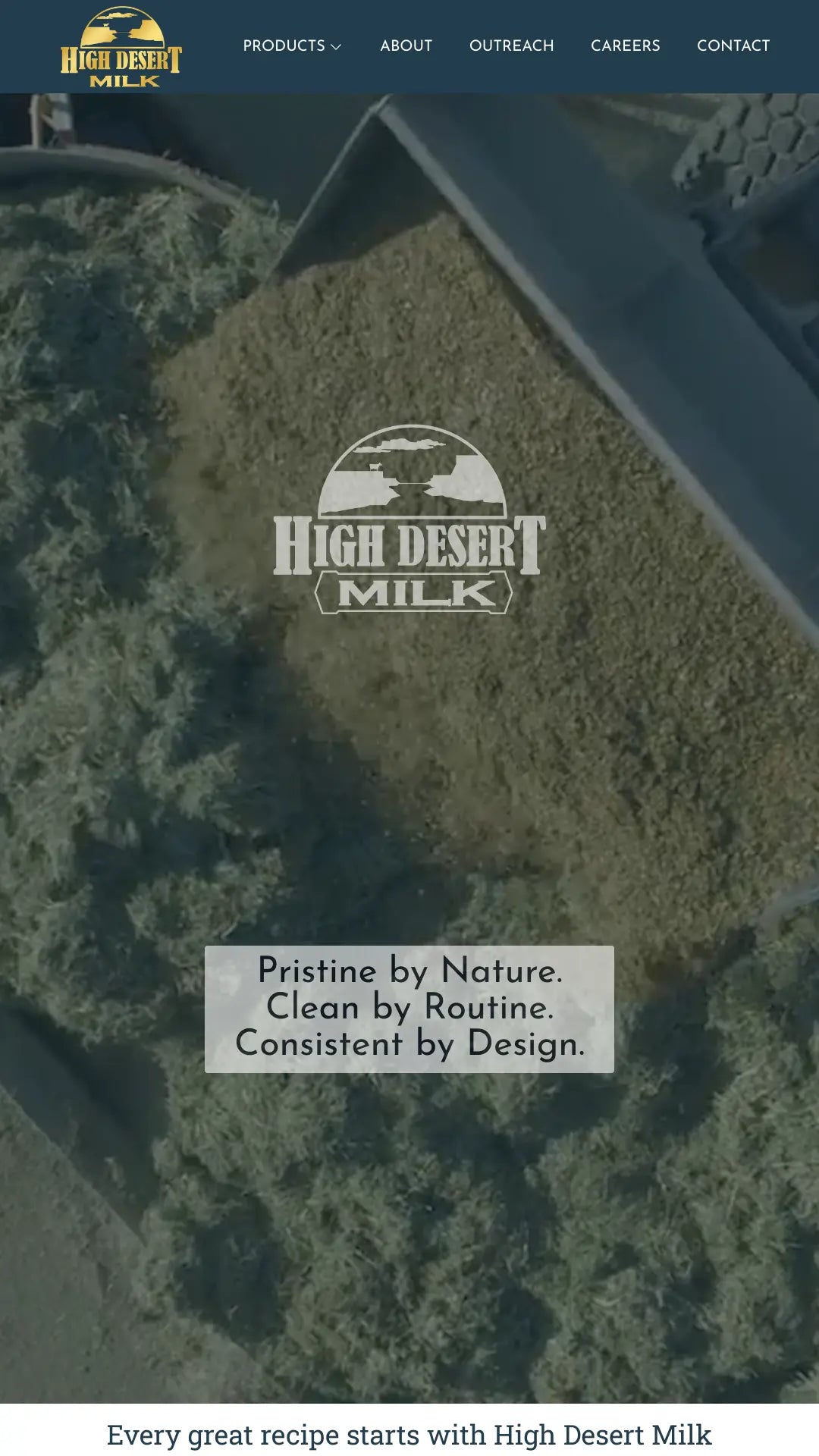 Screenshot: the High Desert Milk website.