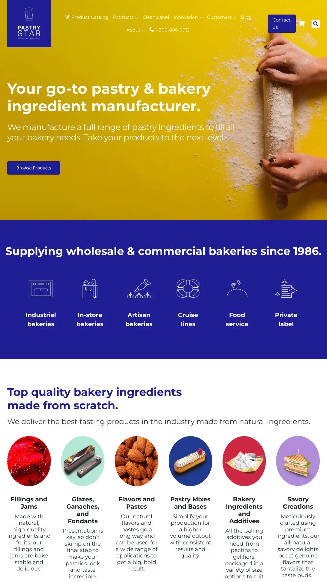 Screenshot: the PastryStar website.