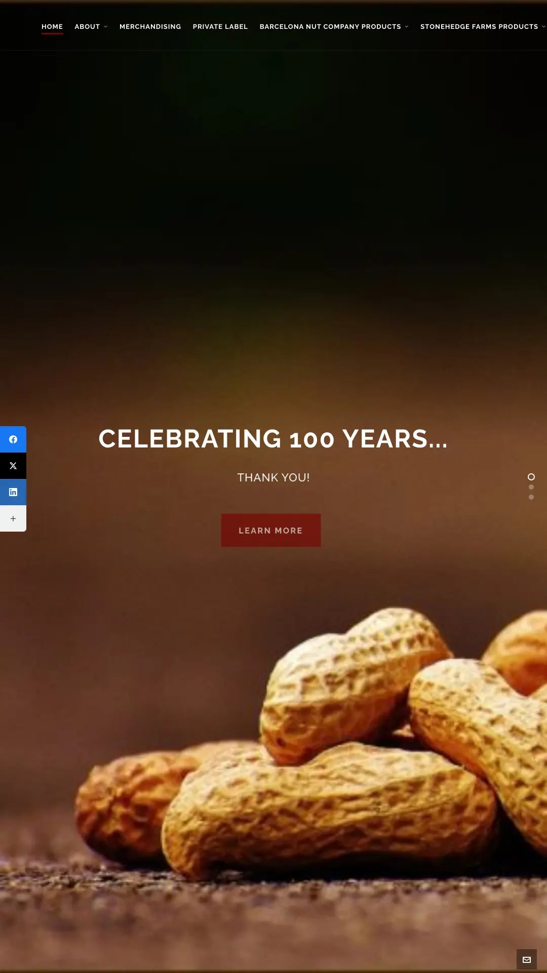 Screenshot: the Barcelona Nut Company website.