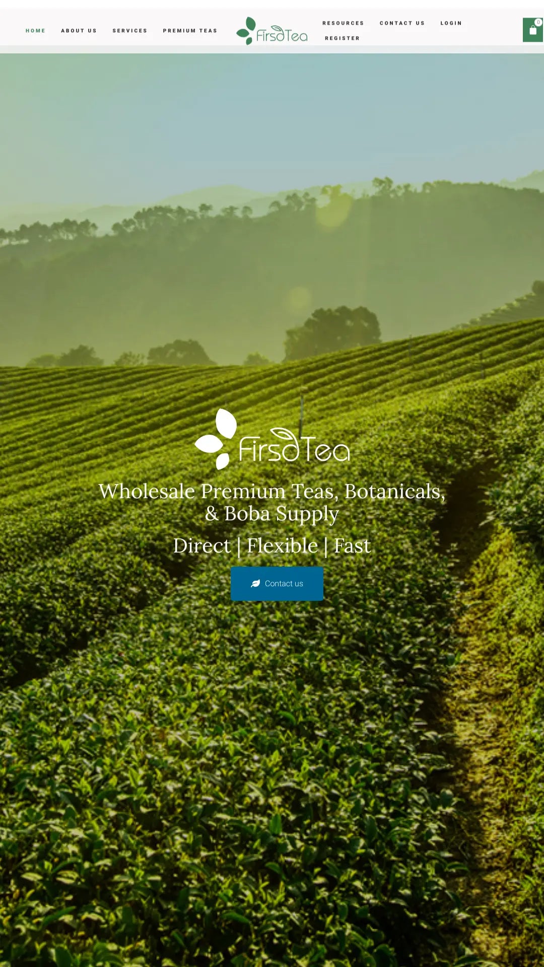 Screenshot: the Firsd Tea website.