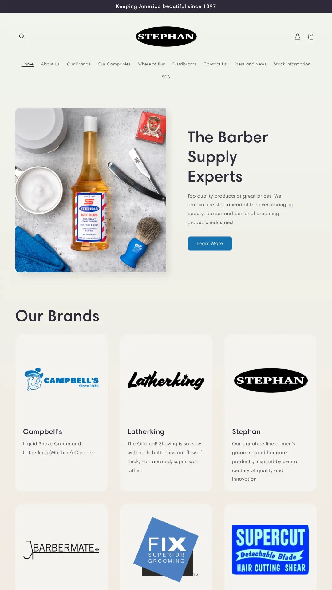 Screenshot: the The Stephan Co website.