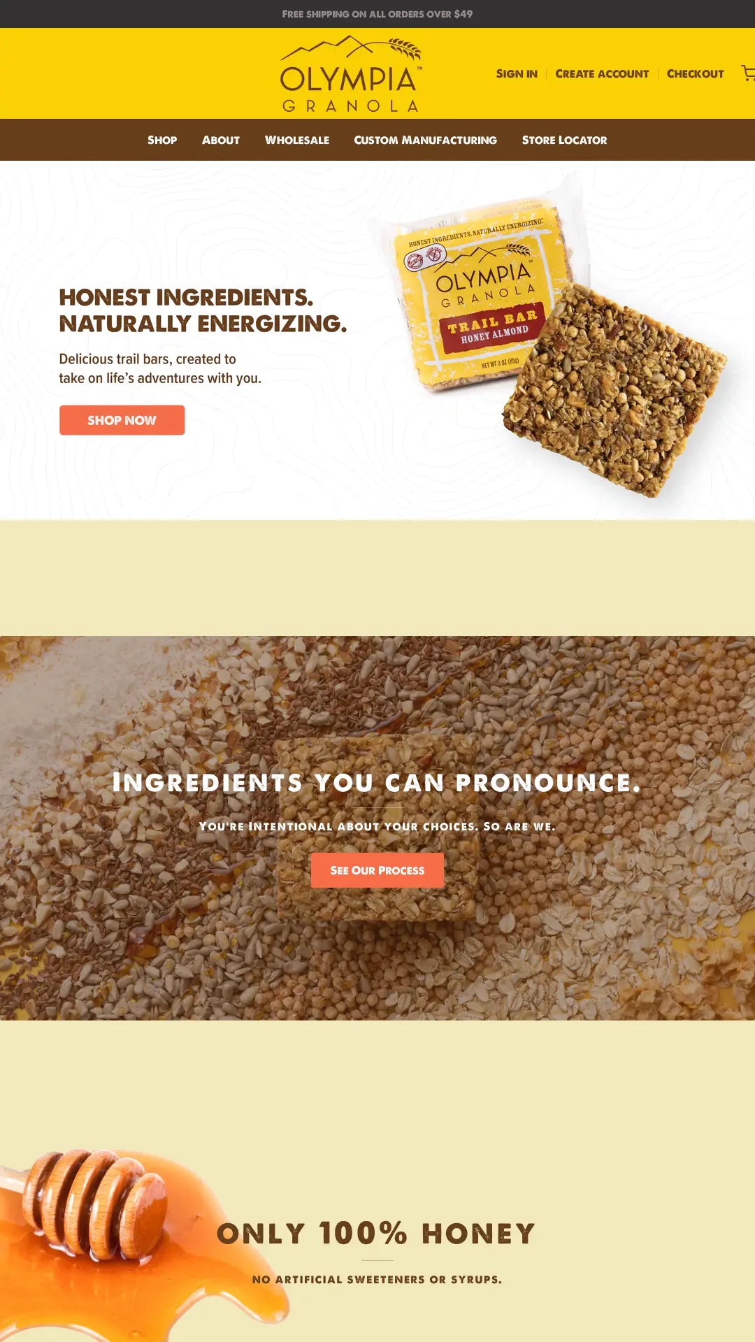 Screenshot: the OMG! Food Company website.