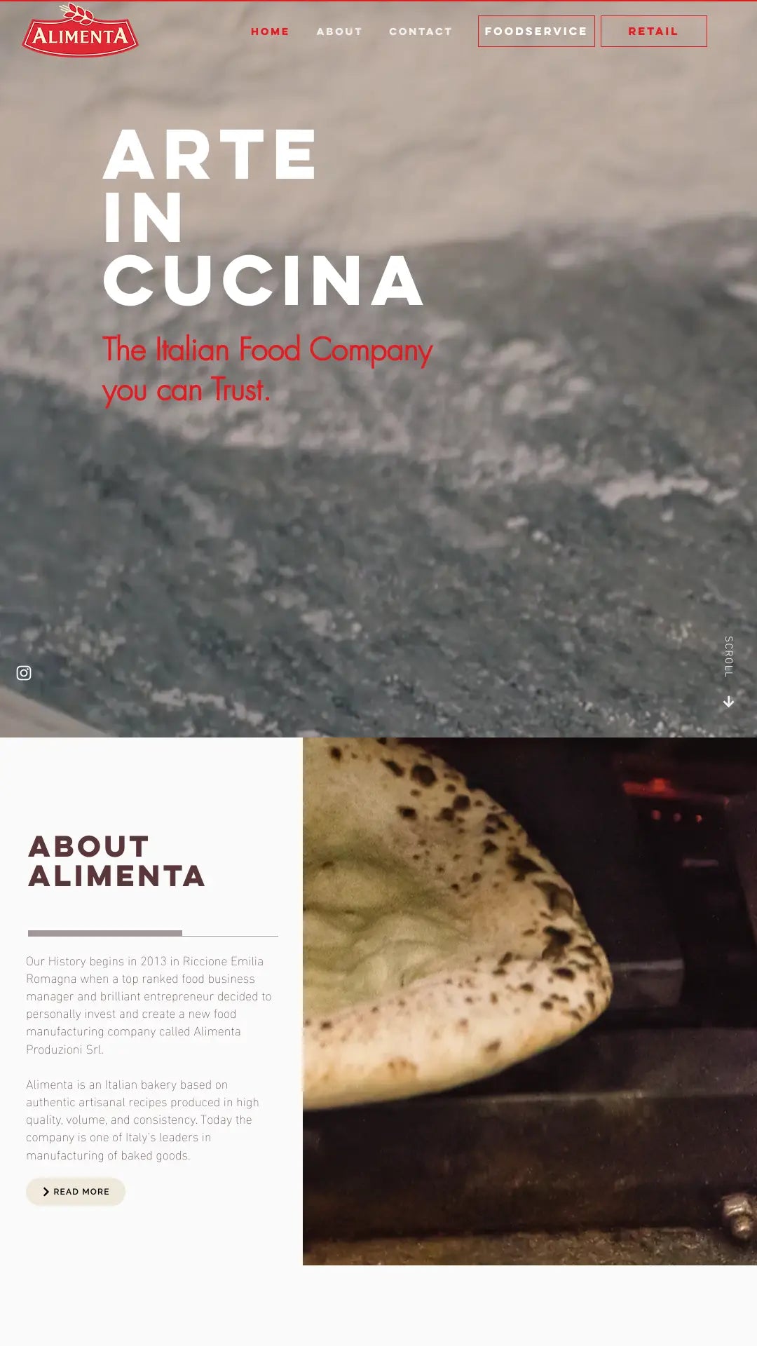 Screenshot: the Alimenta USA Corp. website.