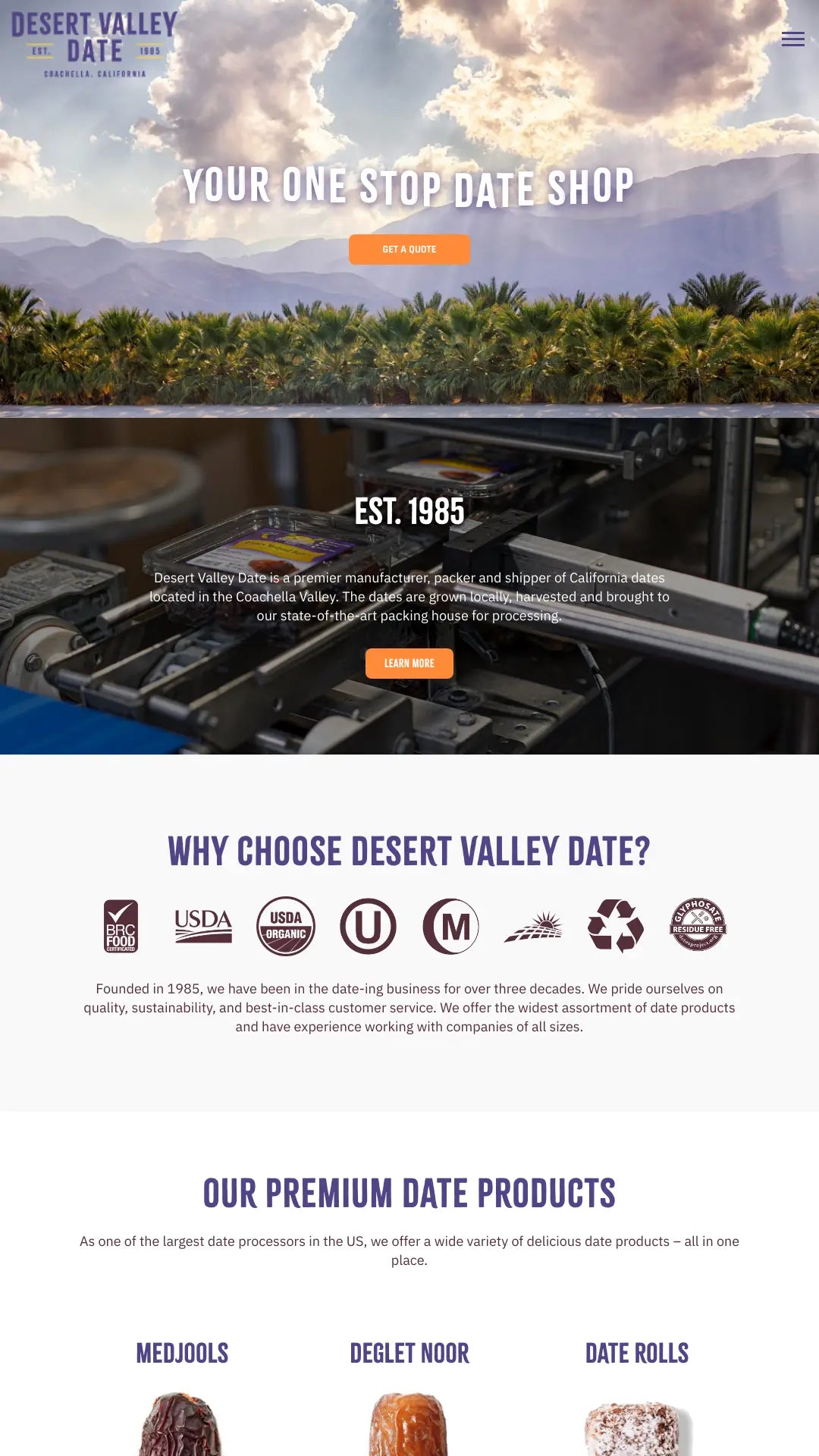 Screenshot: the ​Dessert Valley Date website.