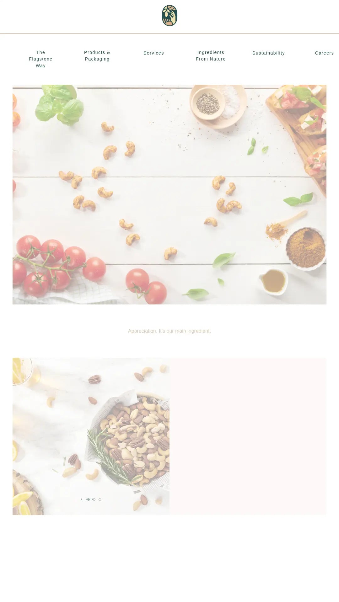 Screenshot: the Flagstone Foods website.