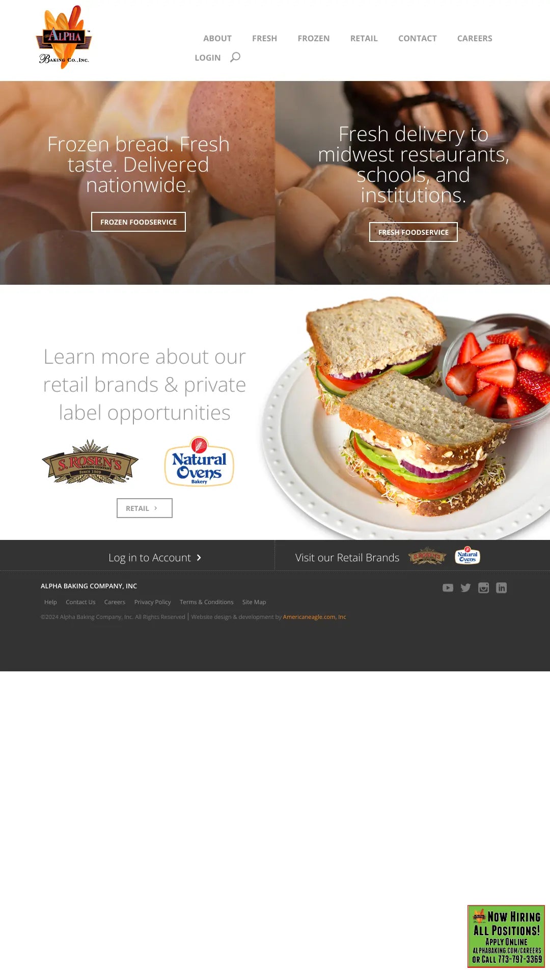 Screenshot: the Alpha Baking Co., Inc. website.