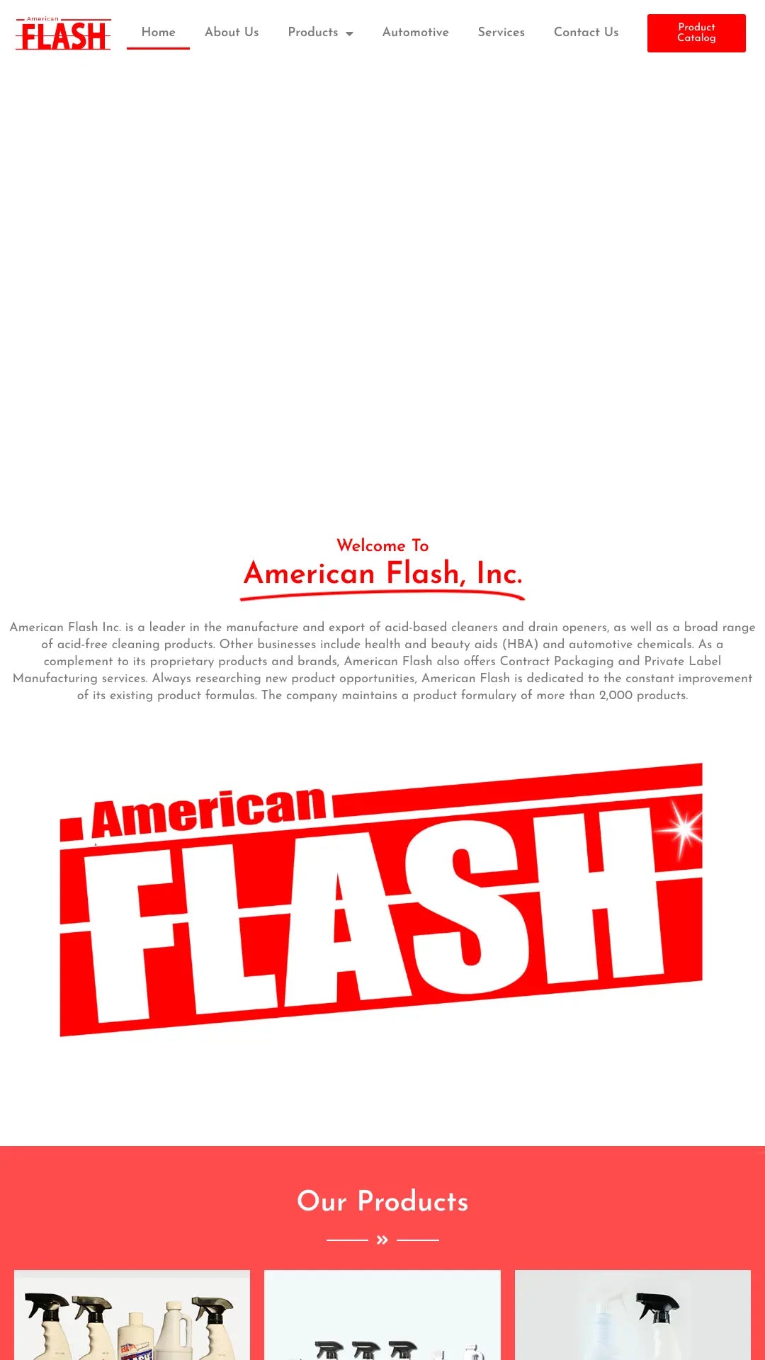 Screenshot: the American Flash Inc. website.