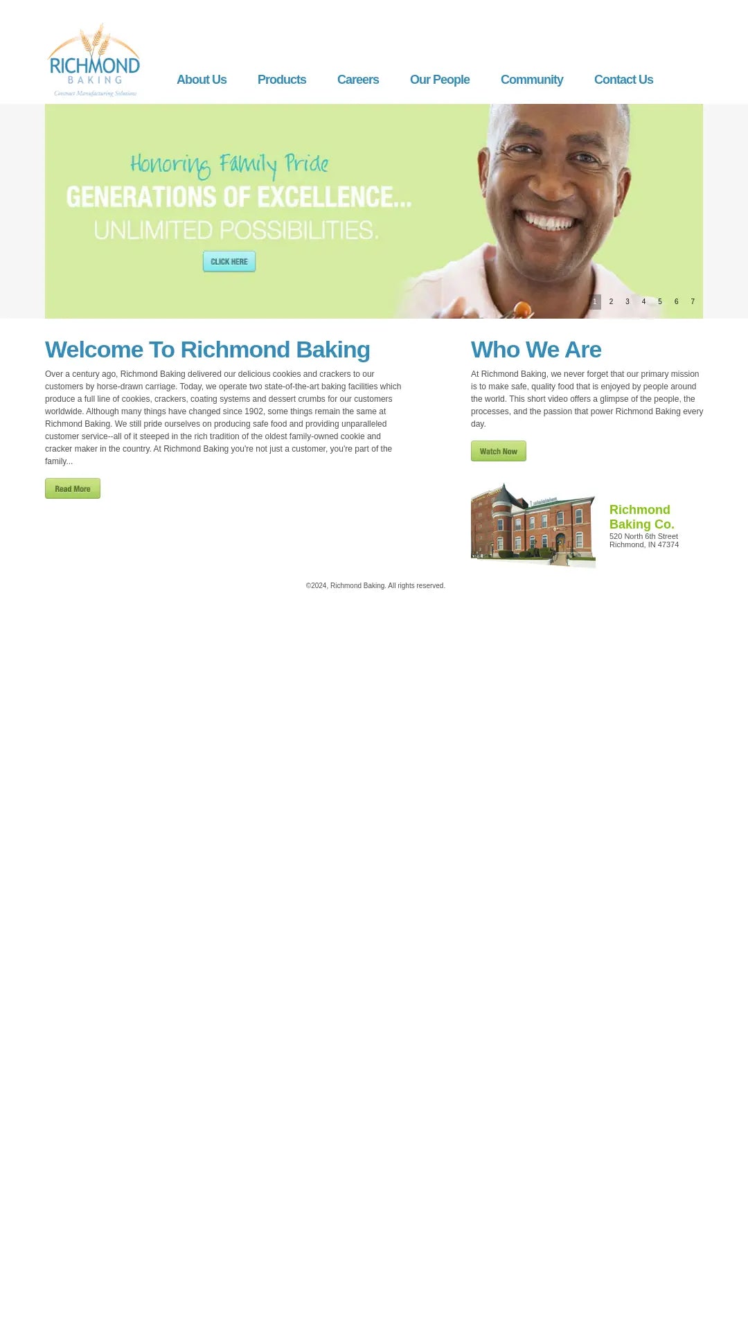 Screenshot: the Richmond Baking Co. website.