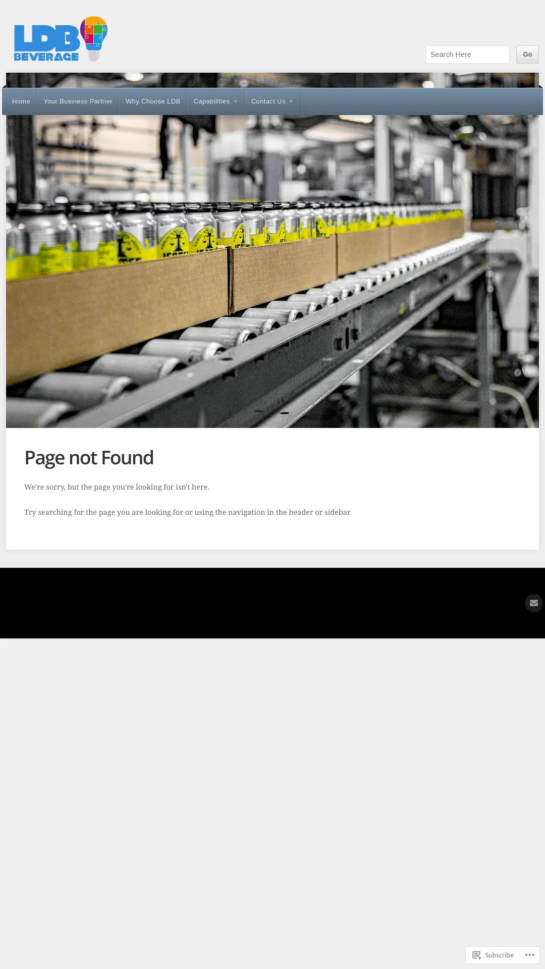 Screenshot: the LDB Beverage website.