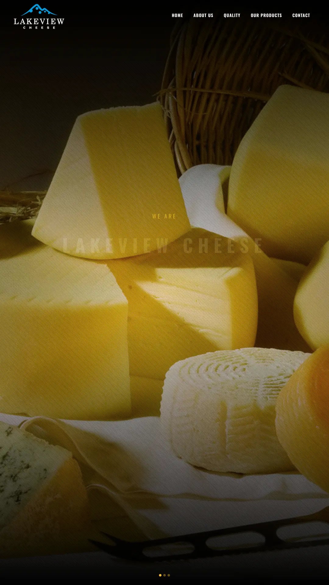 Screenshot: the Lakeview Cheese website.