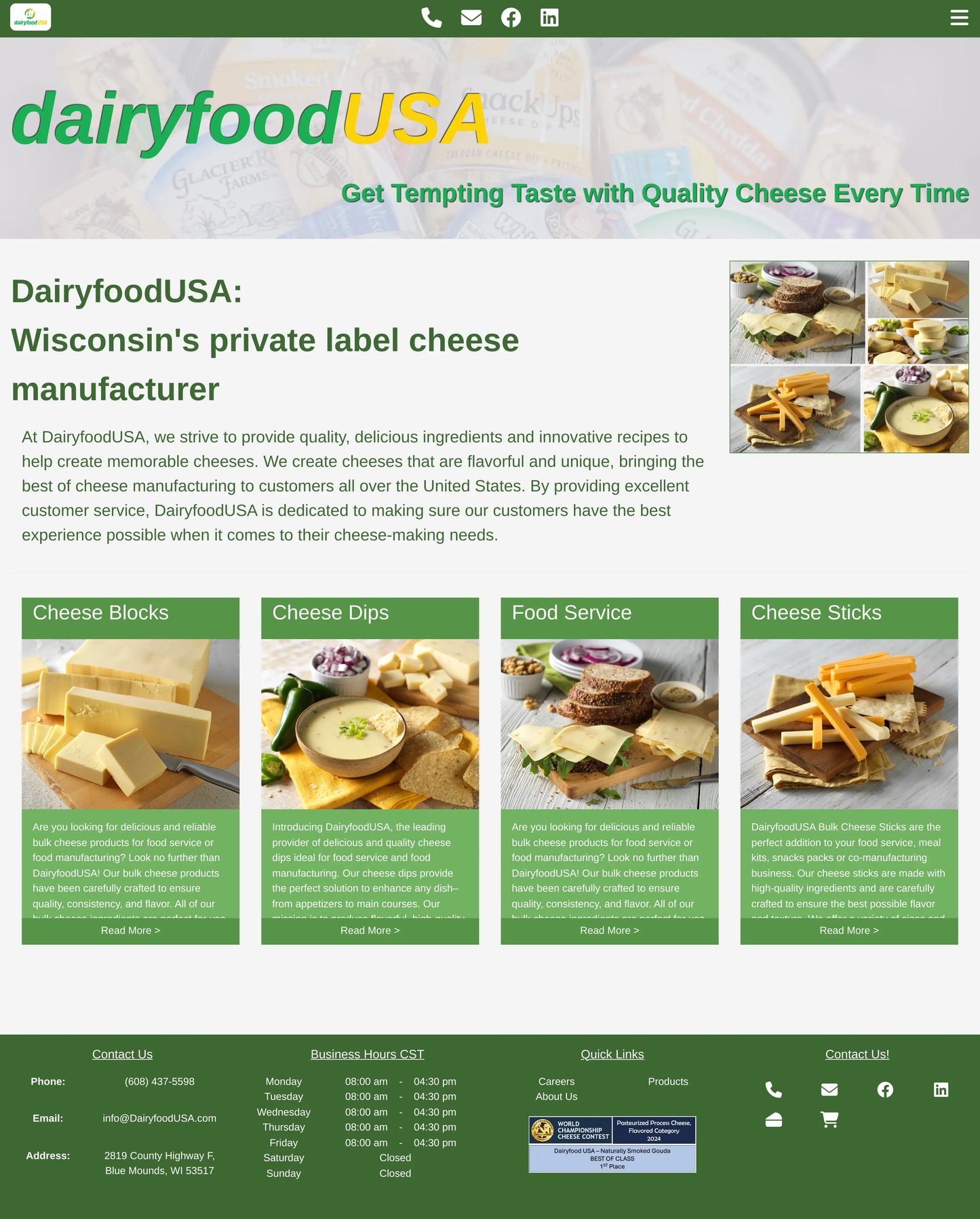 Screenshot: the Dairyfood USA website.