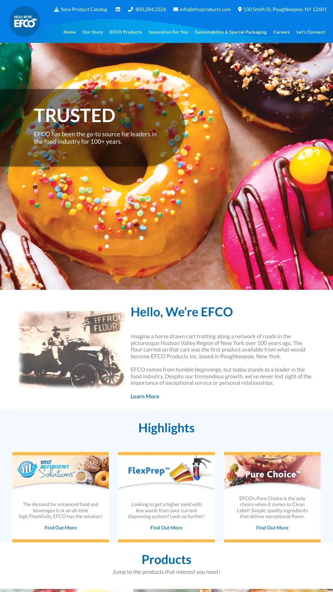 Screenshot: the Efco Products, Inc. website.