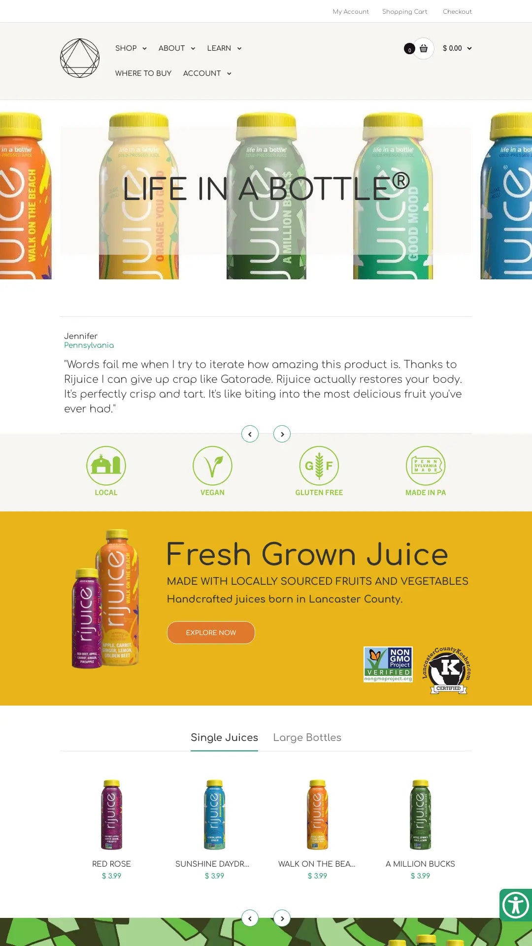 Screenshot: the Ríjuice website.