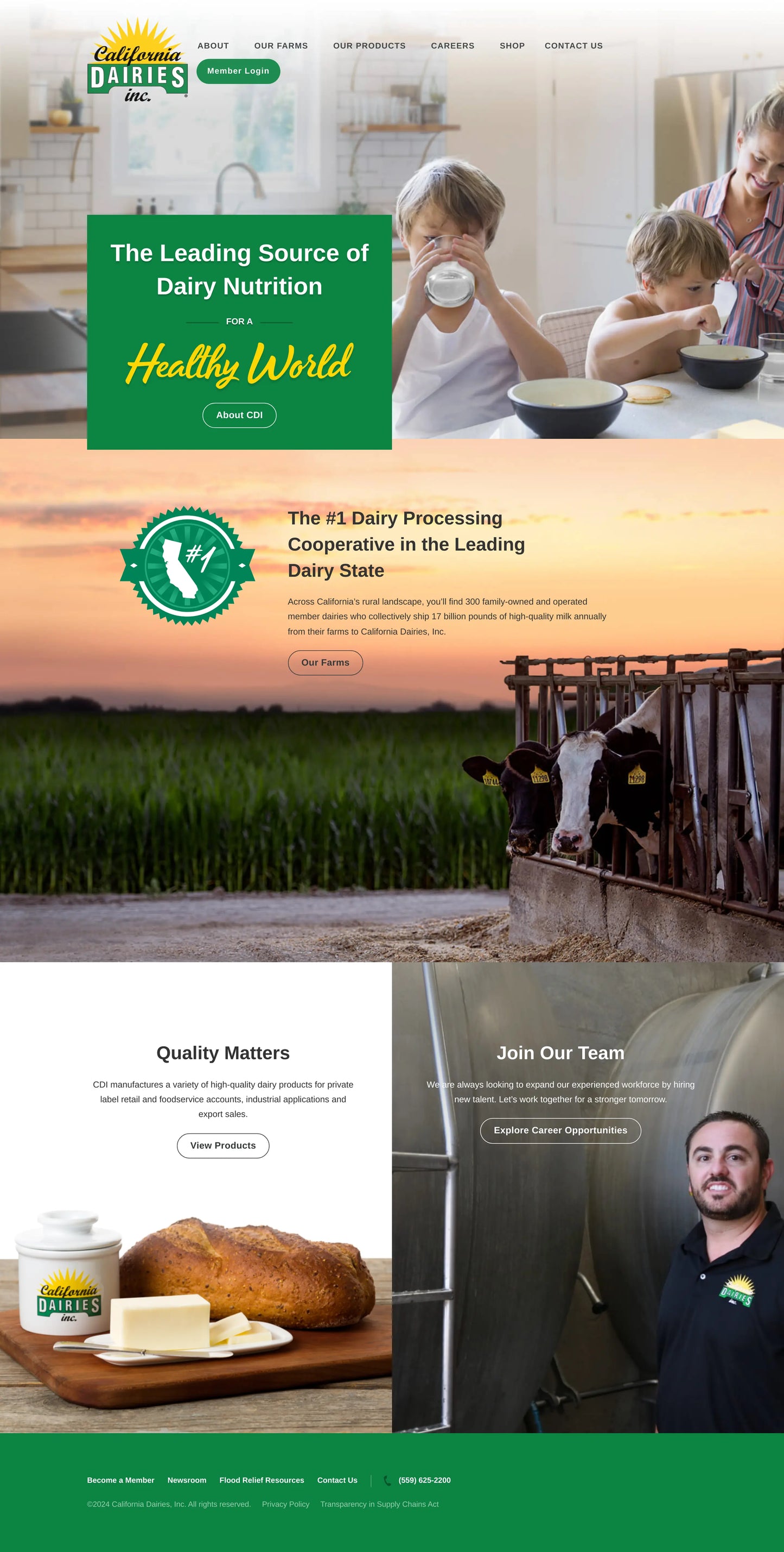 Screenshot: the California Dairies website.