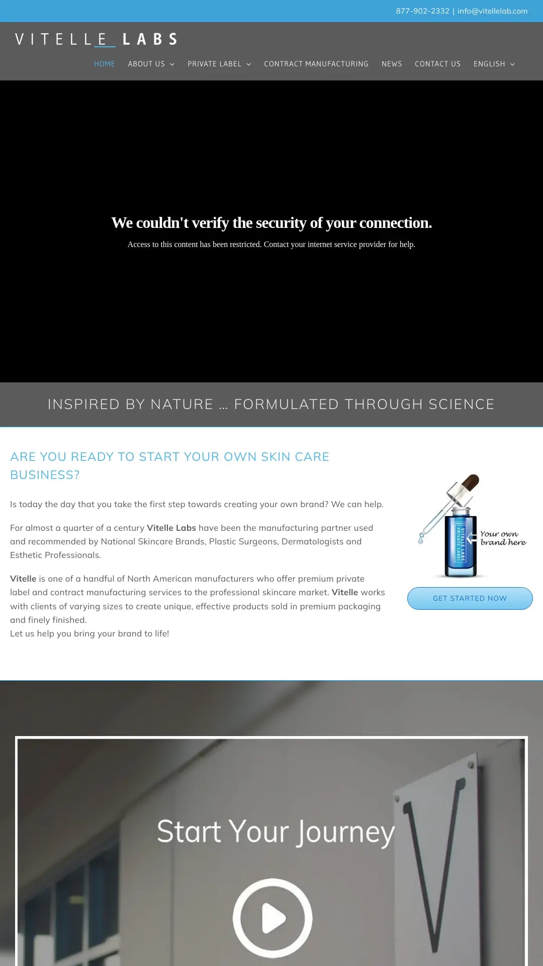 Screenshot: the Vitelle Labs website.