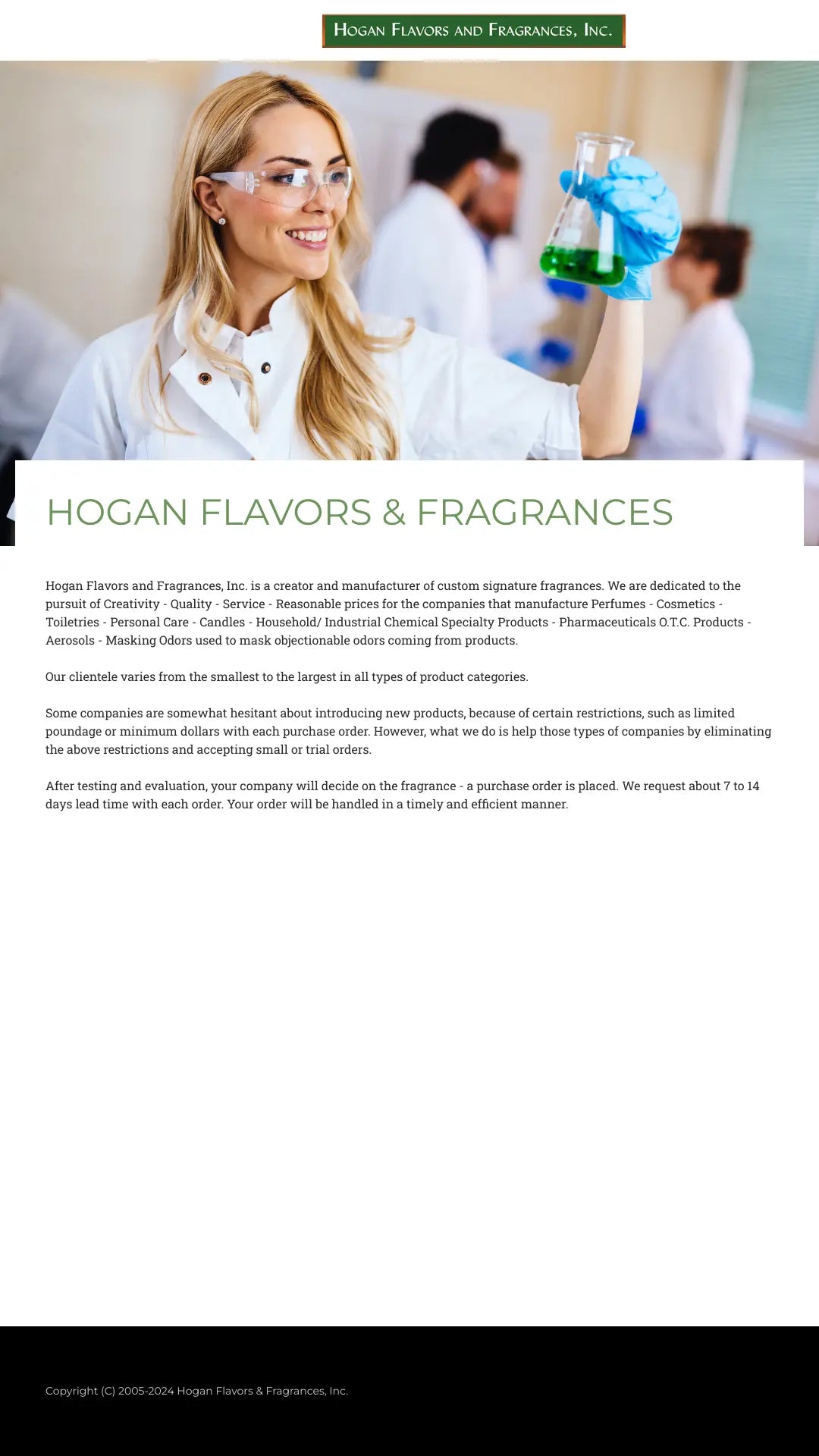 Screenshot: the Hogan Fruit & Flavor website.