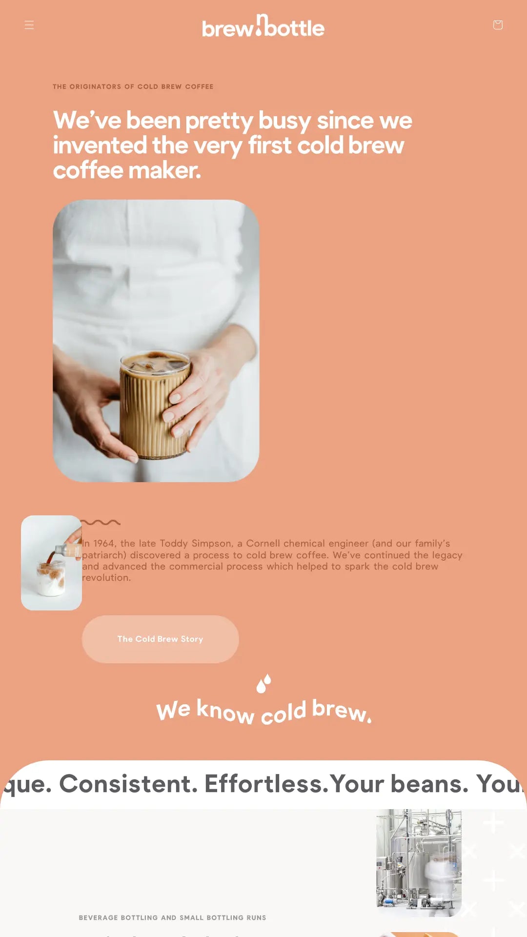 Screenshot: the Brew & Bottle website.