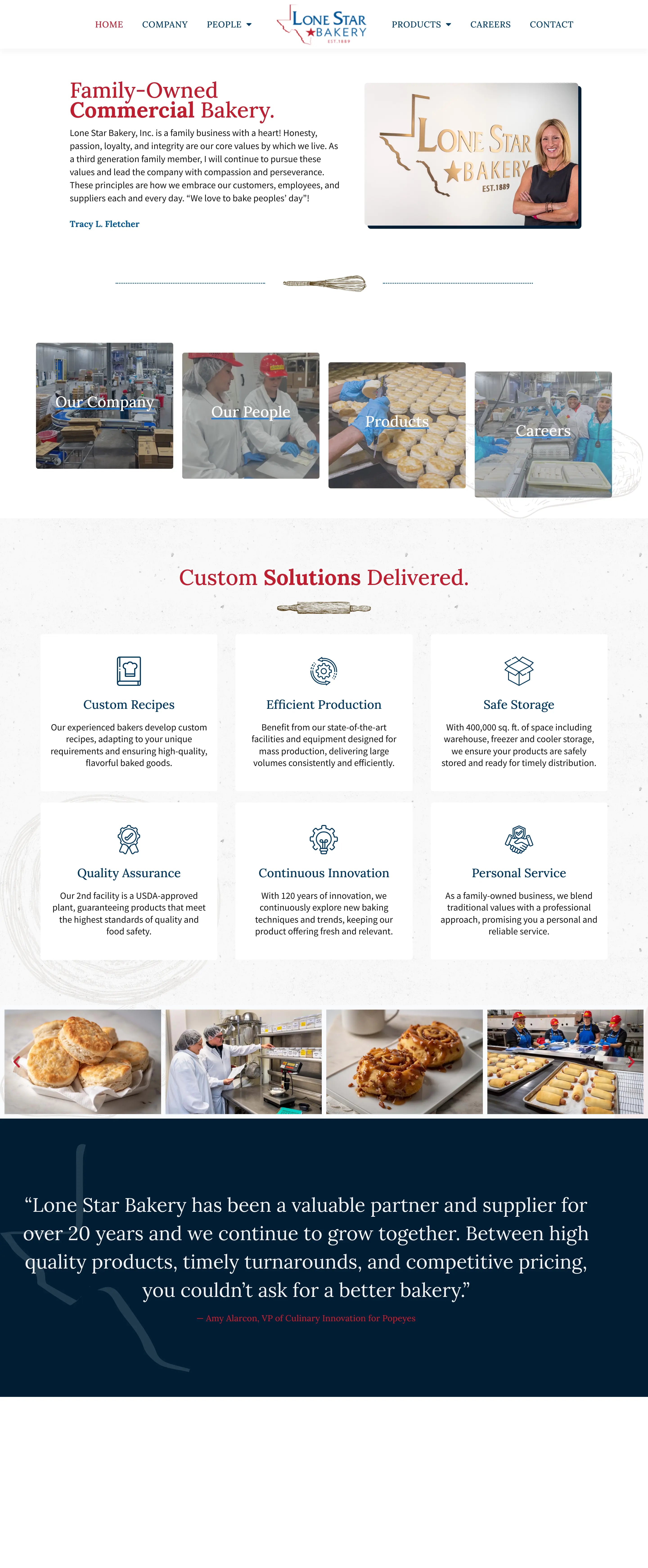 Screenshot: the Lone Star Bakery website.