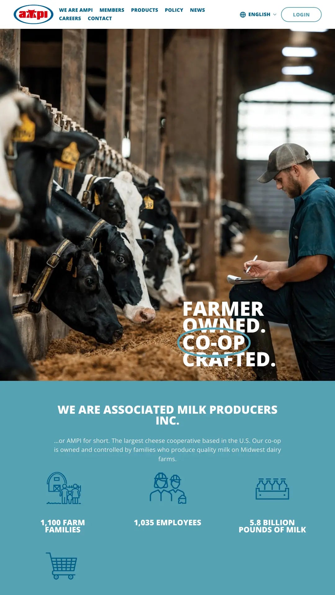 Screenshot: the Associated Milk Producers Inc website.