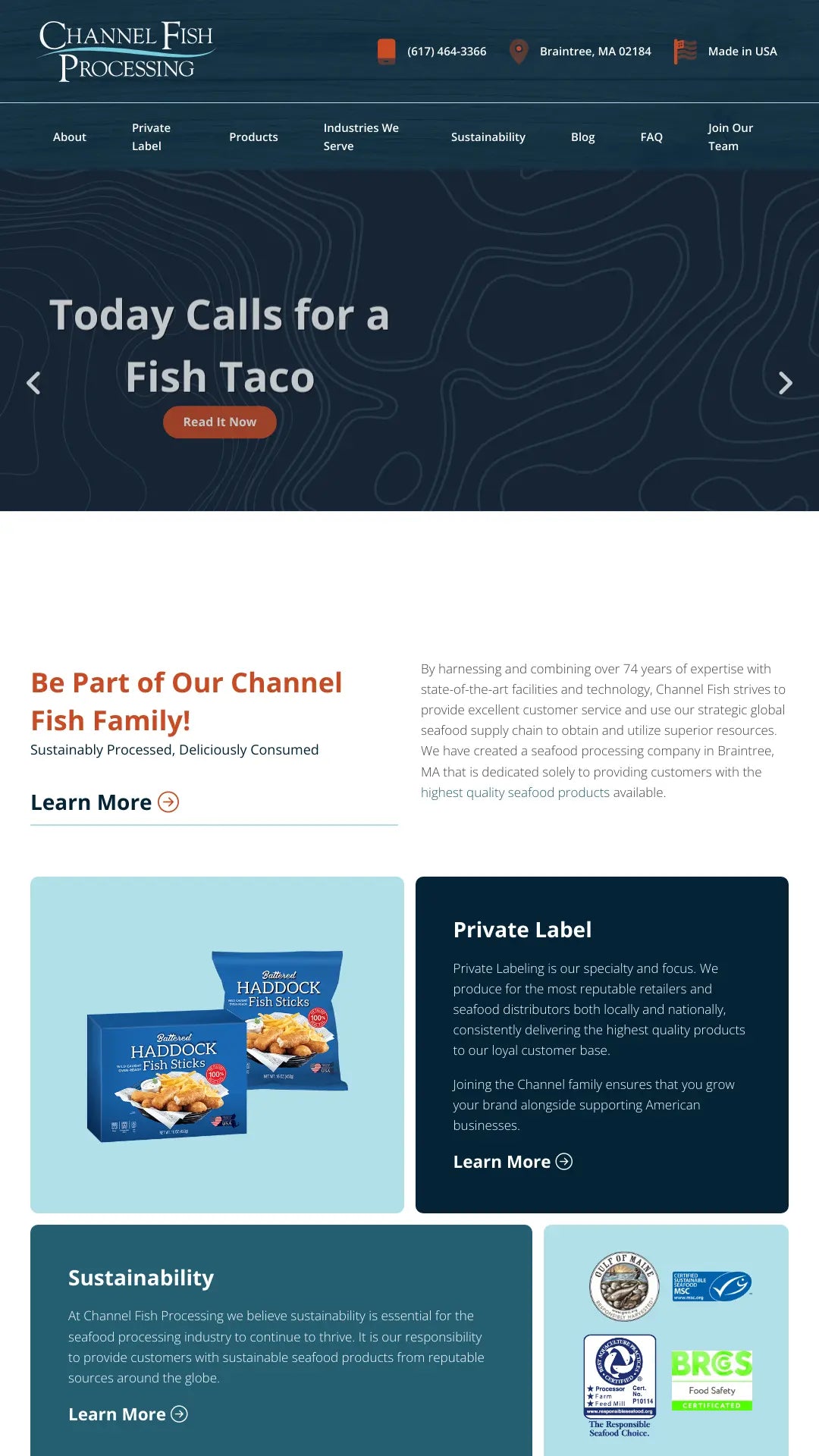 Screenshot: the Channel Fish, website.