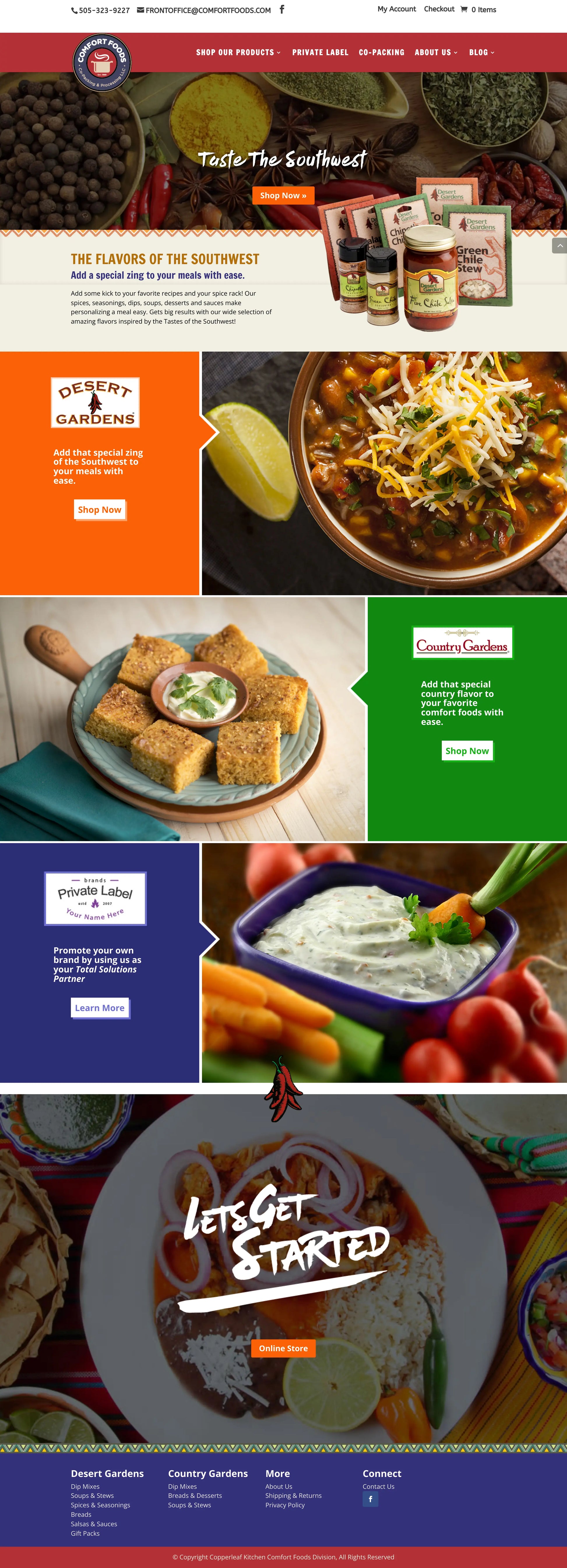 Screenshot: the Copperleaf Kitchens website.