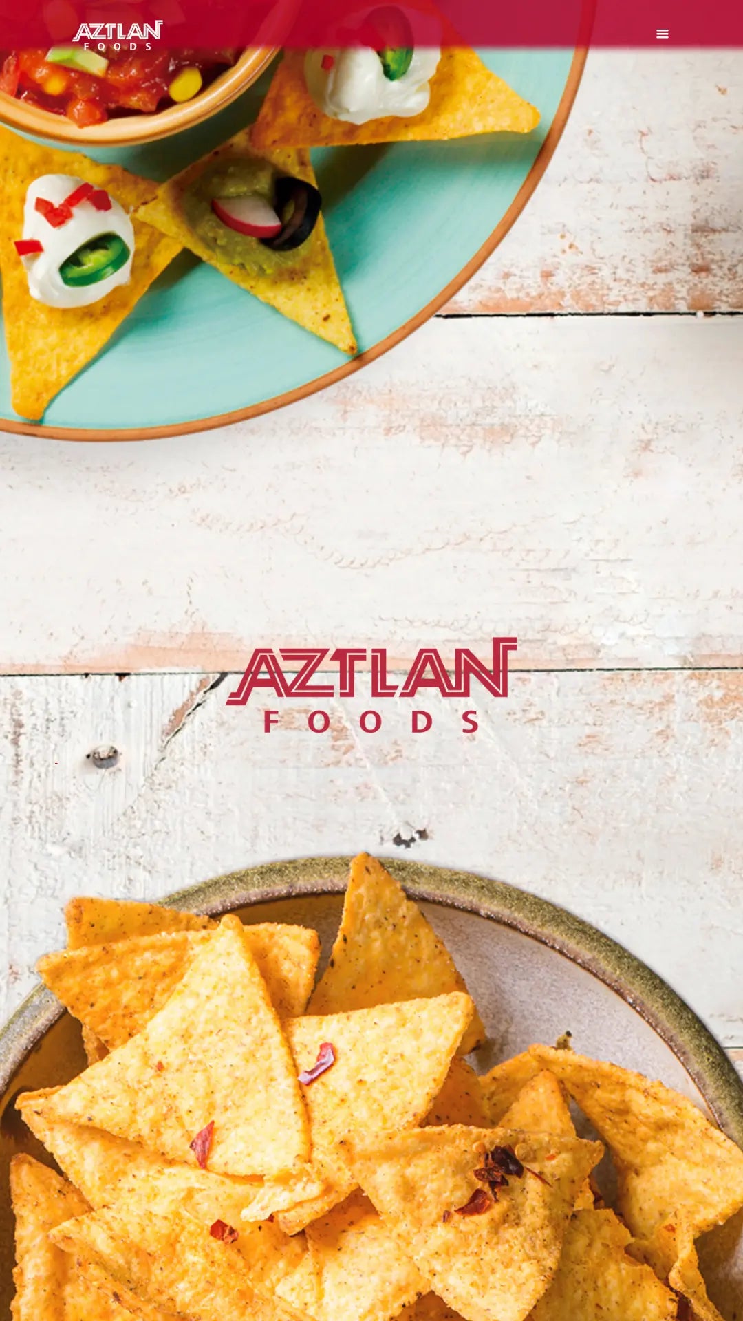 Screenshot: the Aztlan Foods Corp. website.