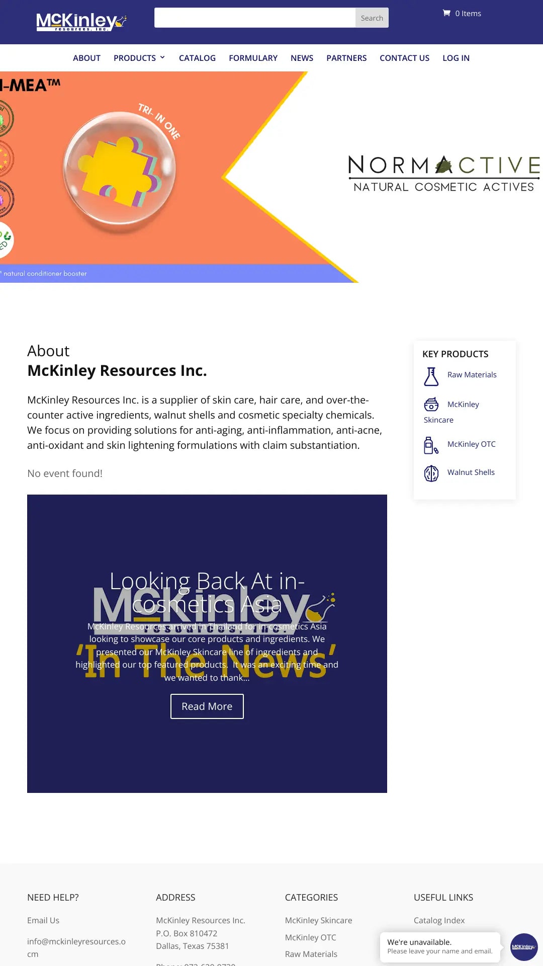 Screenshot: the McKinley Resources Inc. website.