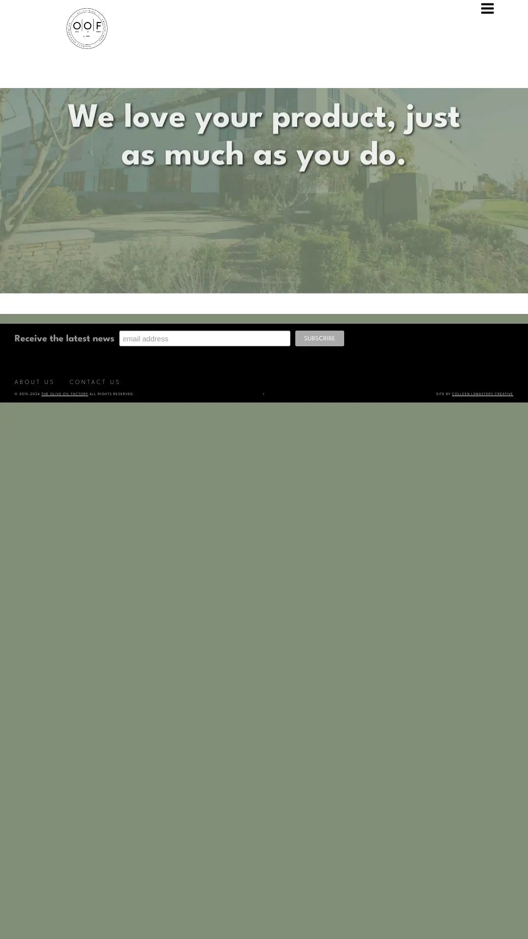 Screenshot: the Theo's Organic Factory website.