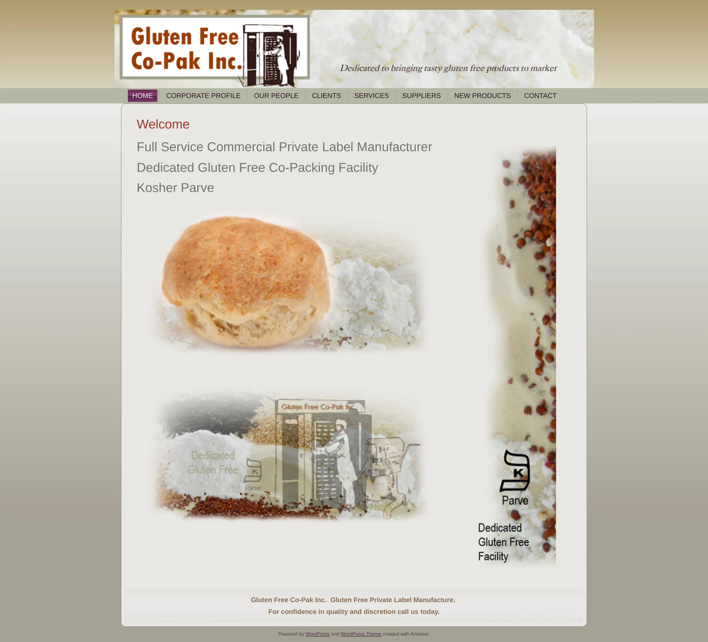 Screenshot: the Gluten Free Co-Pak.com website.