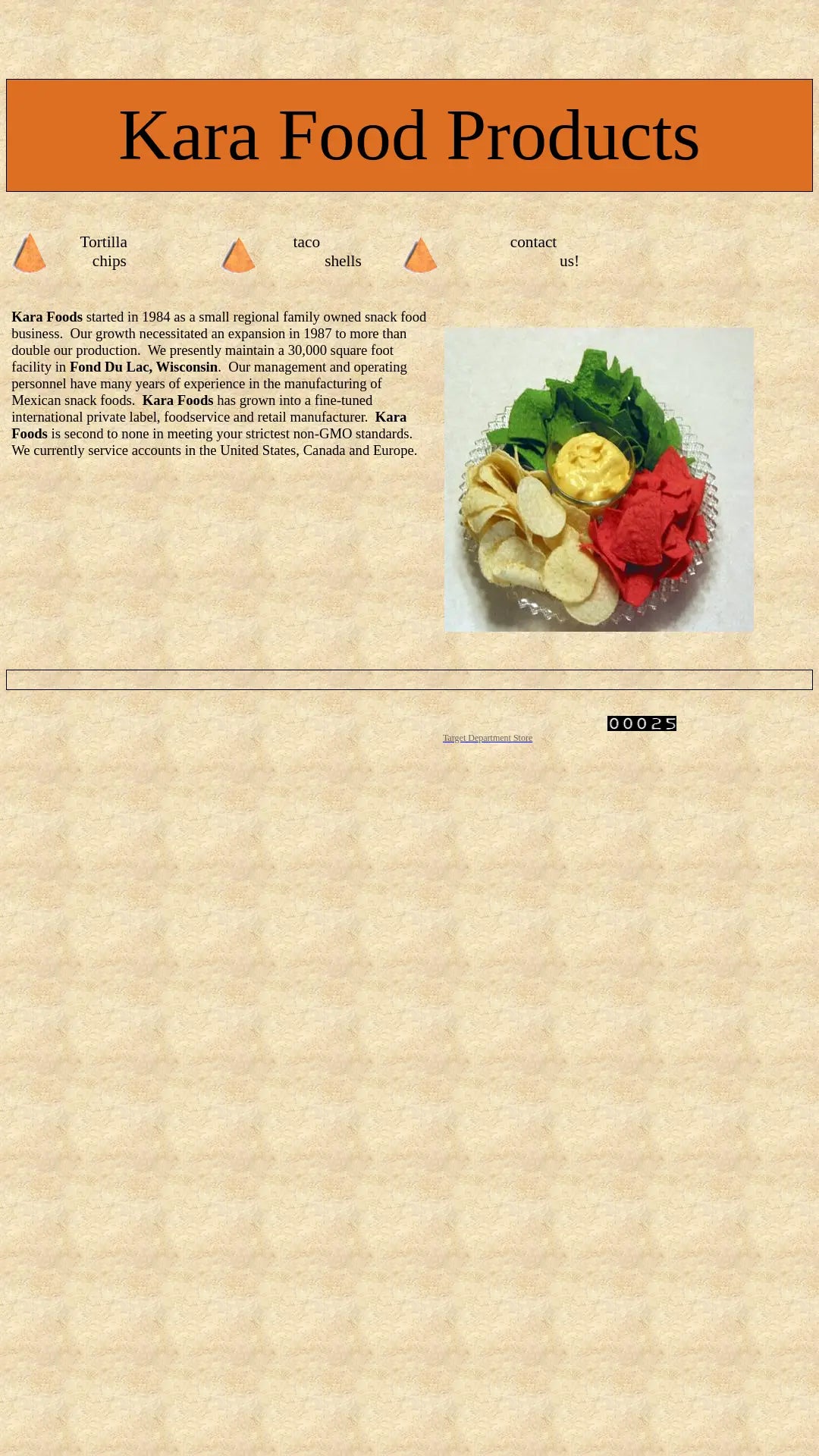 Screenshot: the Kara Foods website.