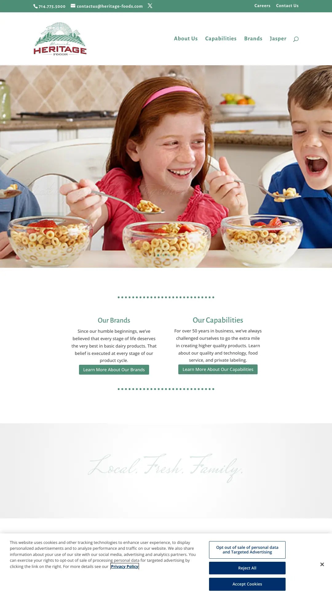 Screenshot: the Stremick's Heritage Foods website.