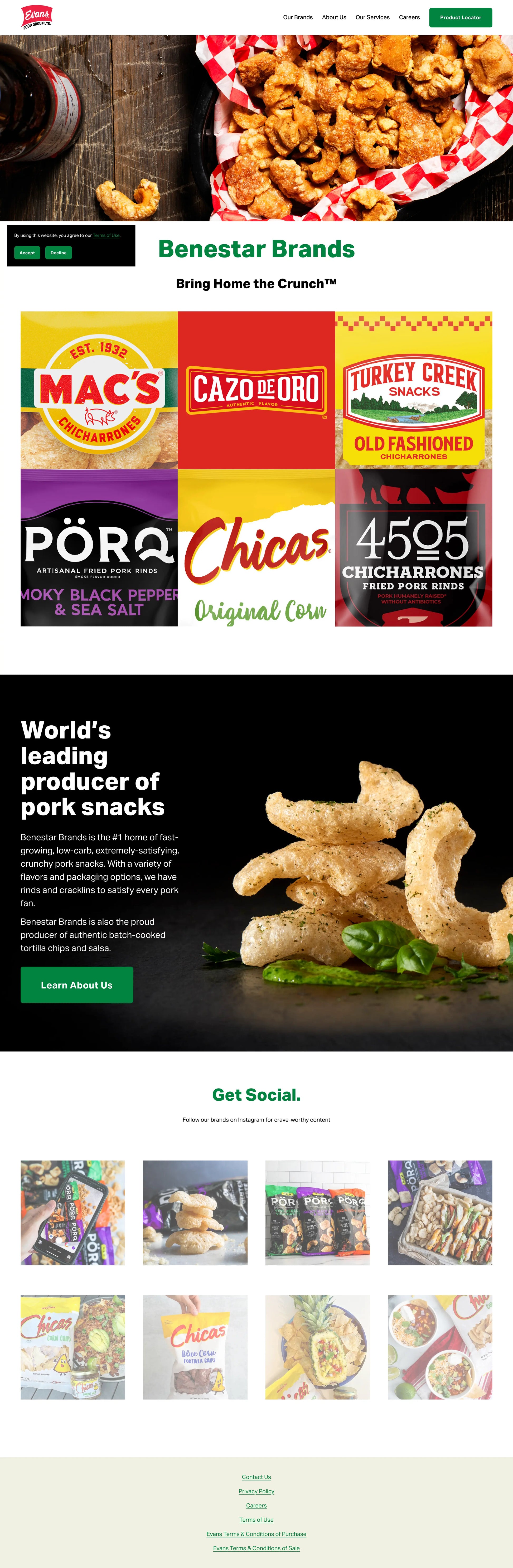 Screenshot: the Faribault Foods, Inc website.