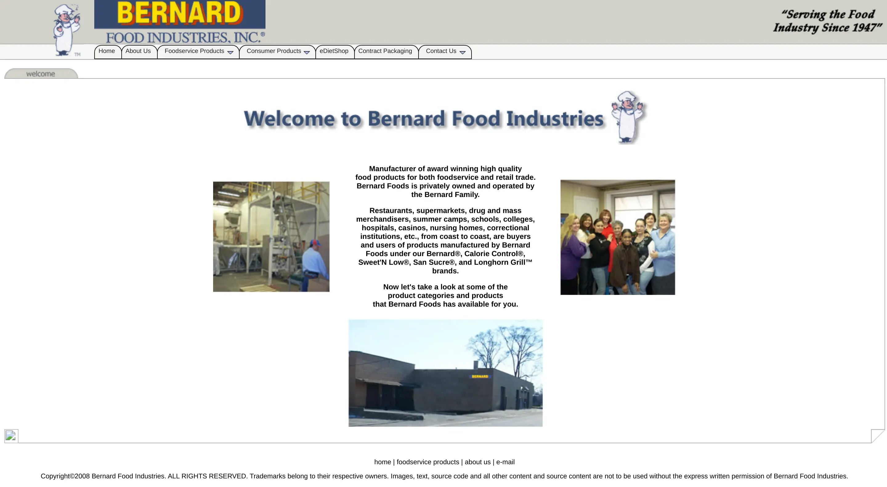 Screenshot: the Bernard Food Ind website.