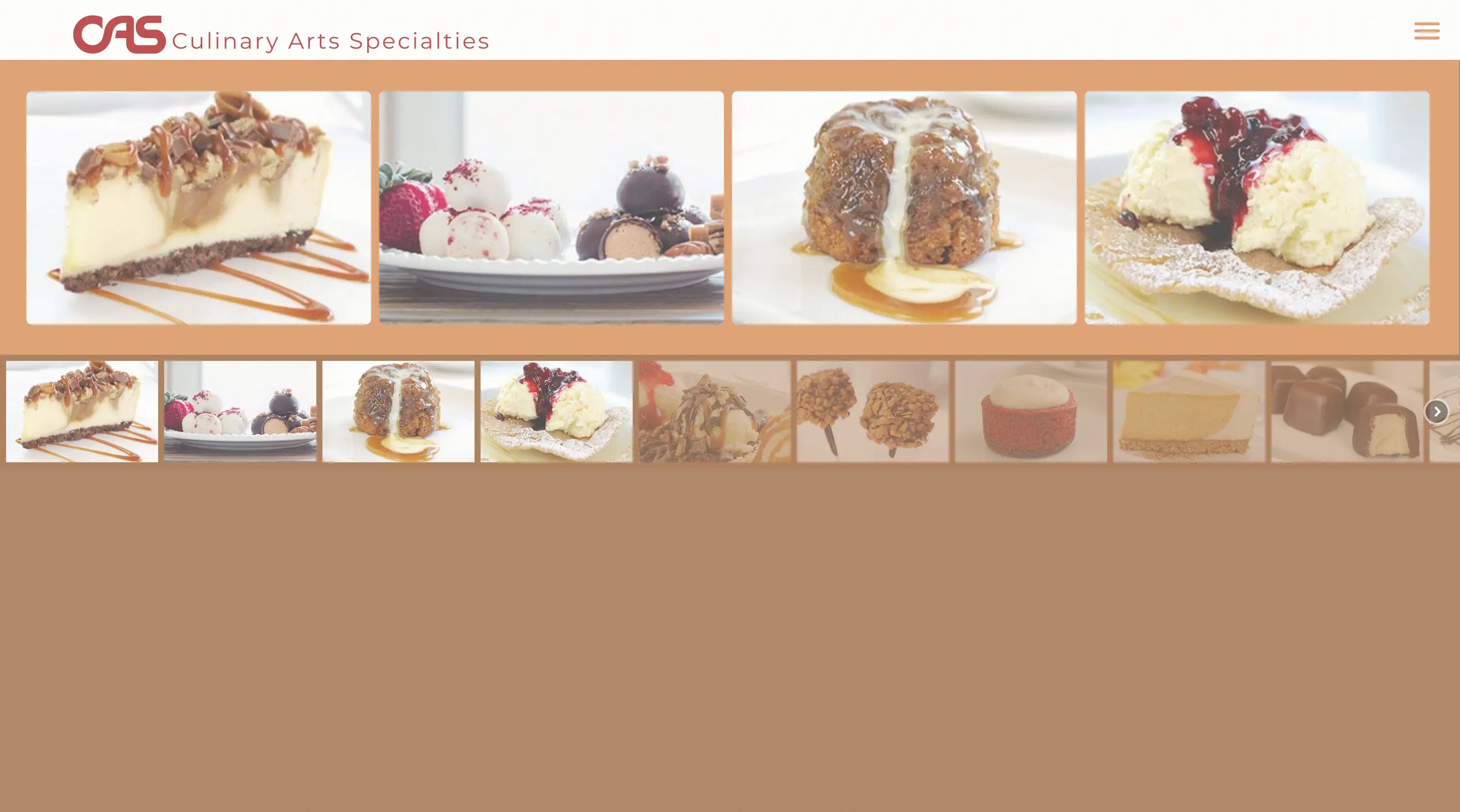 Screenshot: the Culinary Arts Specialties website.