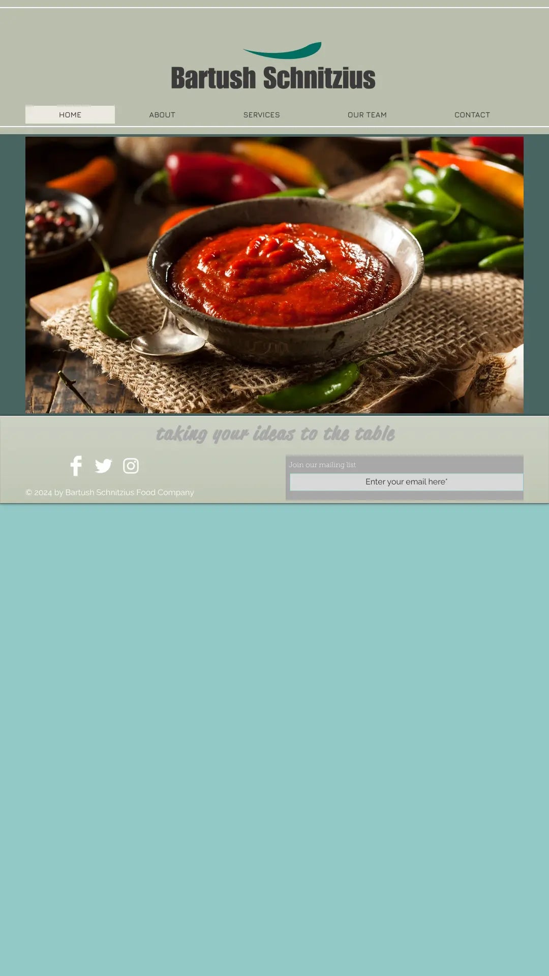 Screenshot: the Bartush Schnitzel Foods website.