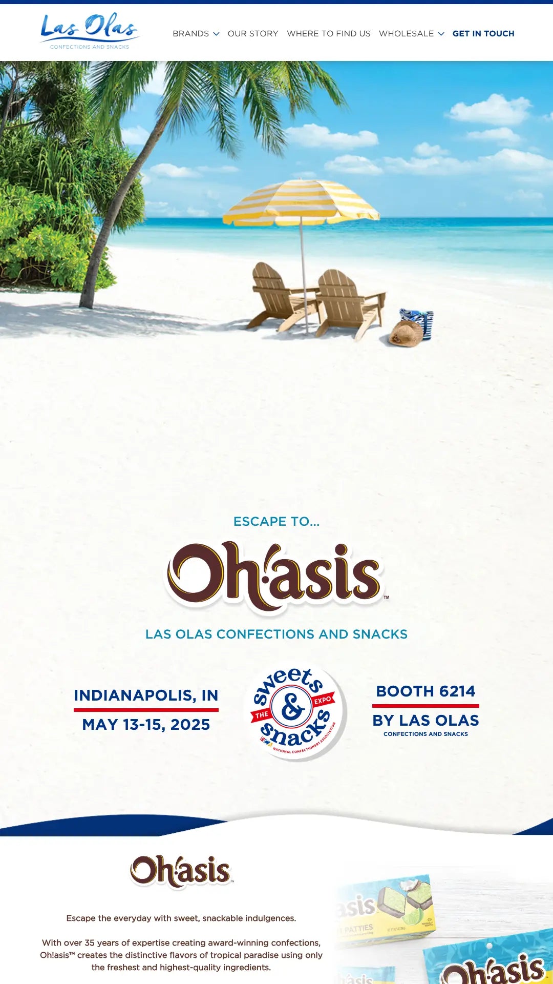 Screenshot: the Las Olas website.