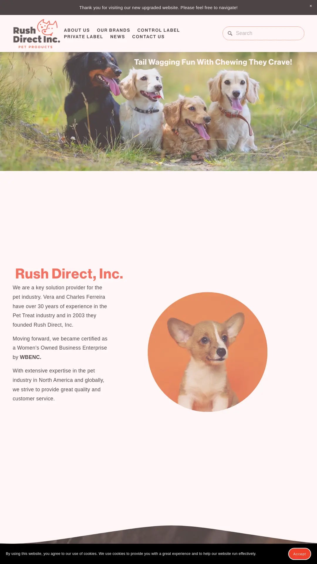 Screenshot: the Rush Direct website.