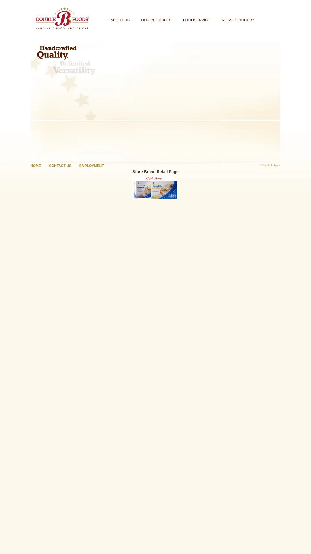 Screenshot: the Double B Foods website.